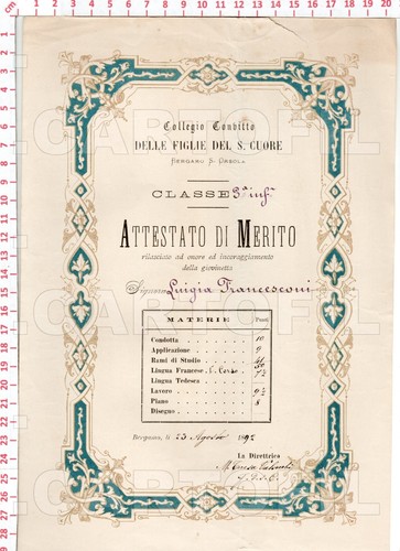 C9207 attestato pagella - c9207, scuola